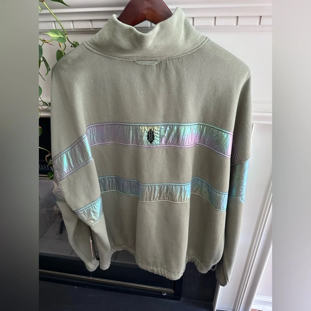 Freepeople sage stone Iridescent 1/2 zip Jacket - Picture 3 of 6
